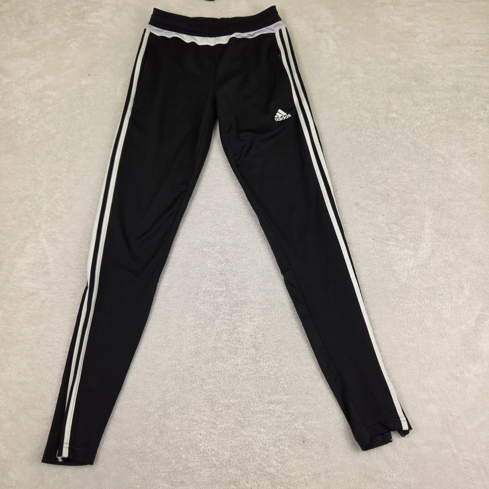 Adidas Tiro Black White Striped Tapered Leg Soccer Training Track Pants Mens S